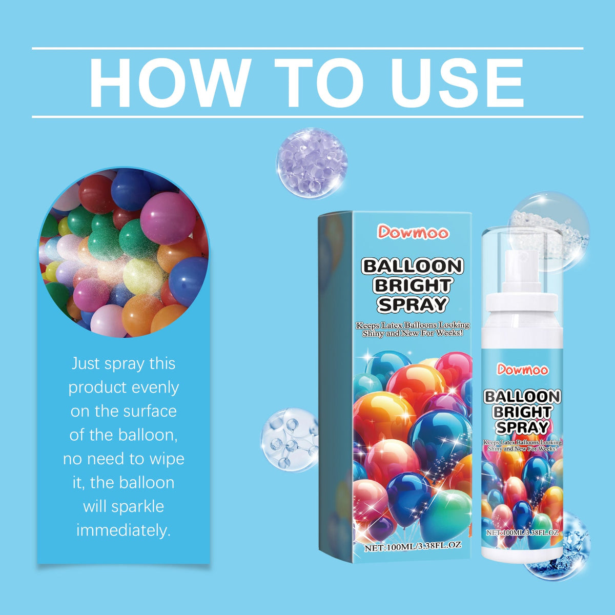 Balloon Shine Spray for Brighter, Glossy Party Displays
