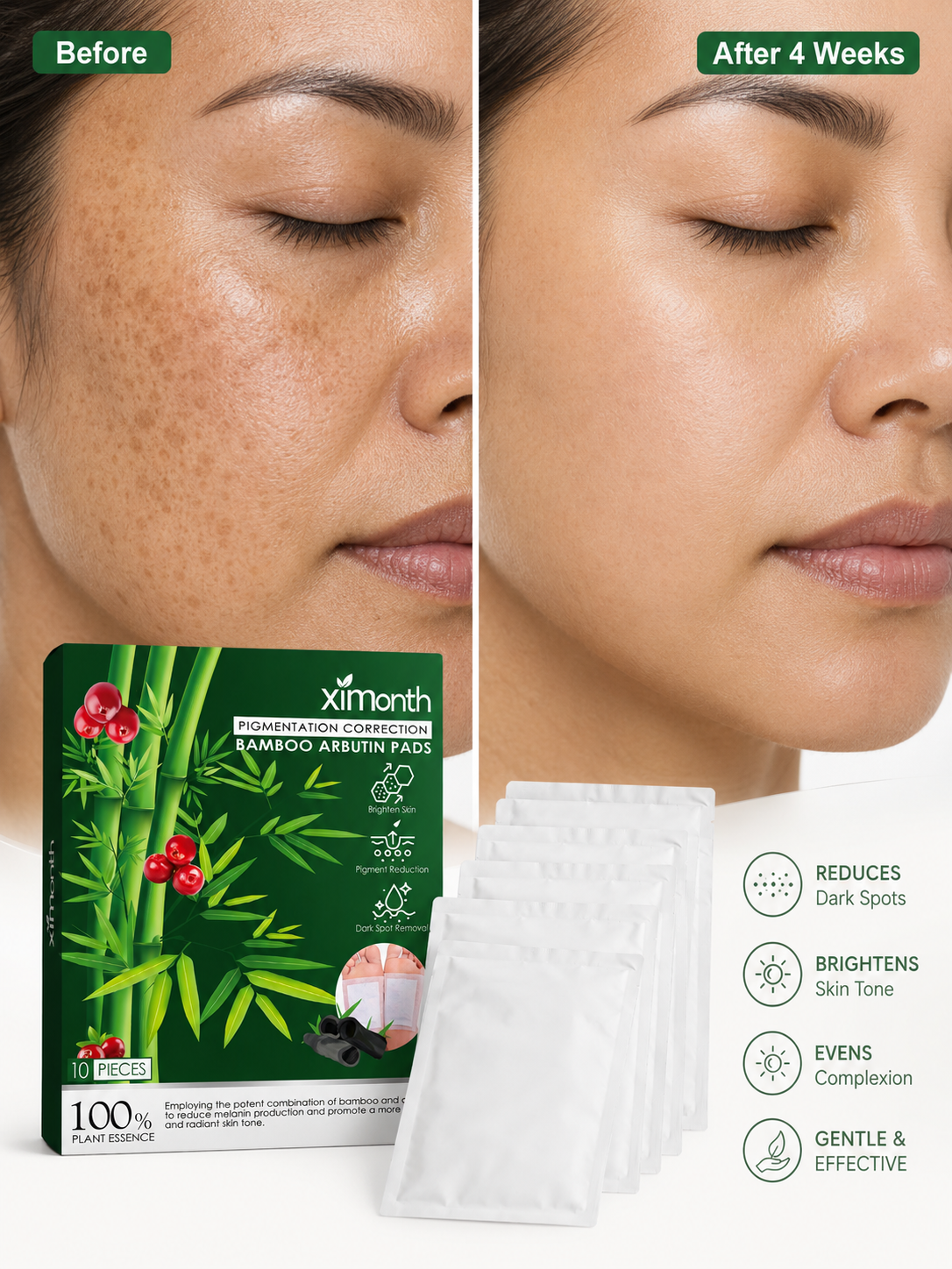 Bamboo Arbutin Pads for Pigmentation Correction & Skin