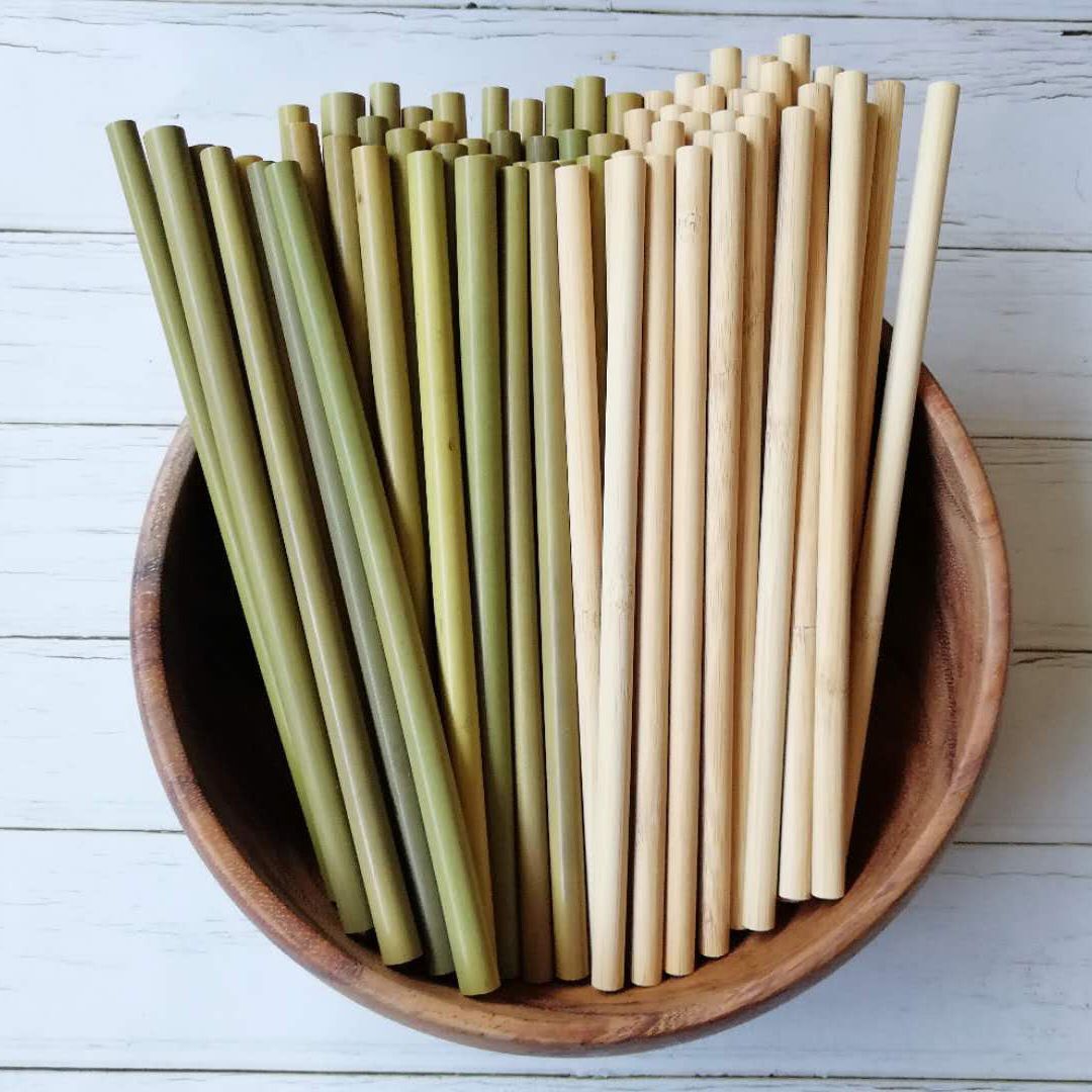 Reusable Bamboo Straws for Milk Tea and Coffee Drinks
