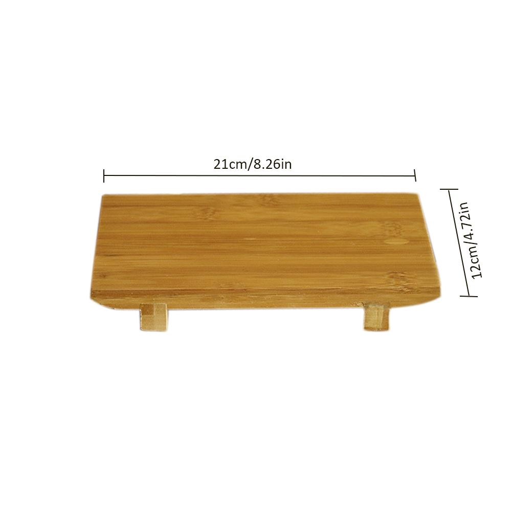 Bamboo Sushi Serving Board Set with Raised Feet, 3 Sizes