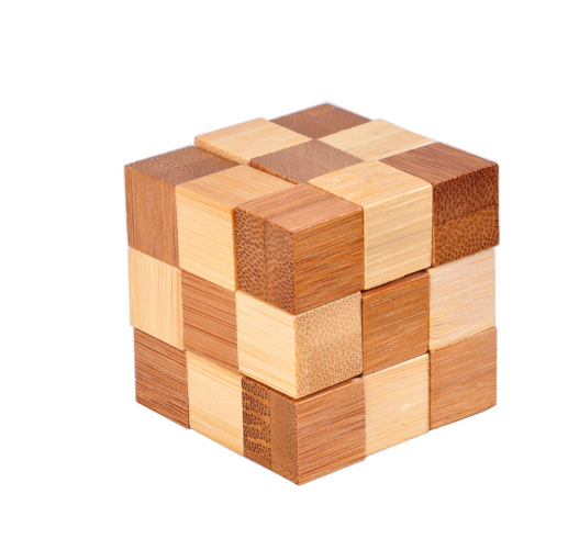 Bamboo Brain Teaser Puzzle – 3D Interlocking Lock Game