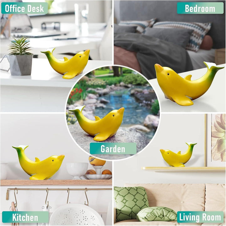 Banana Dolphin Resin Sculpture for Playful Home Decor