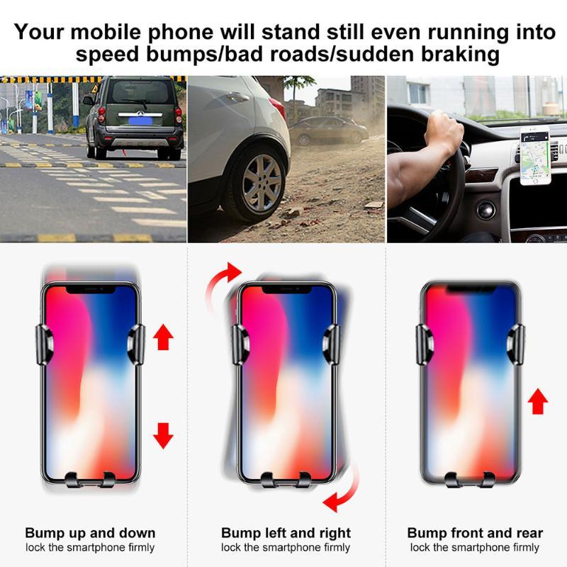 Automatic Car Phone Mount with 360° Rotating Clamp