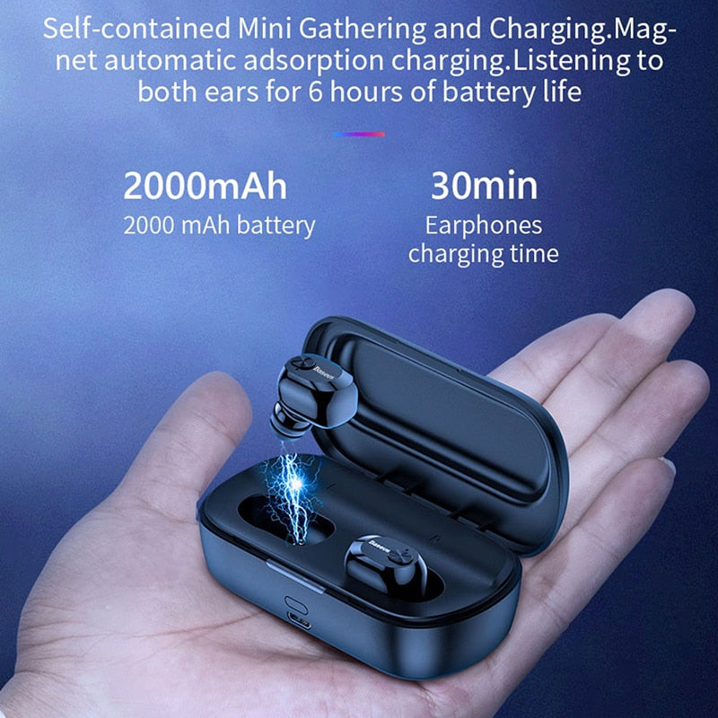 Bluetooth 5.0 True Wireless Earbuds With Charging Case