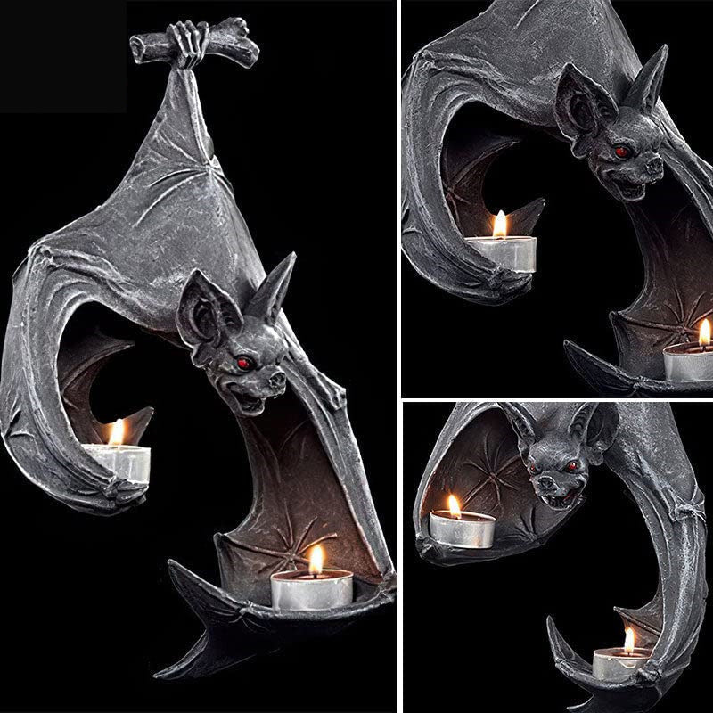 Bat Tealight Holder for Gothic Halloween Candlelight