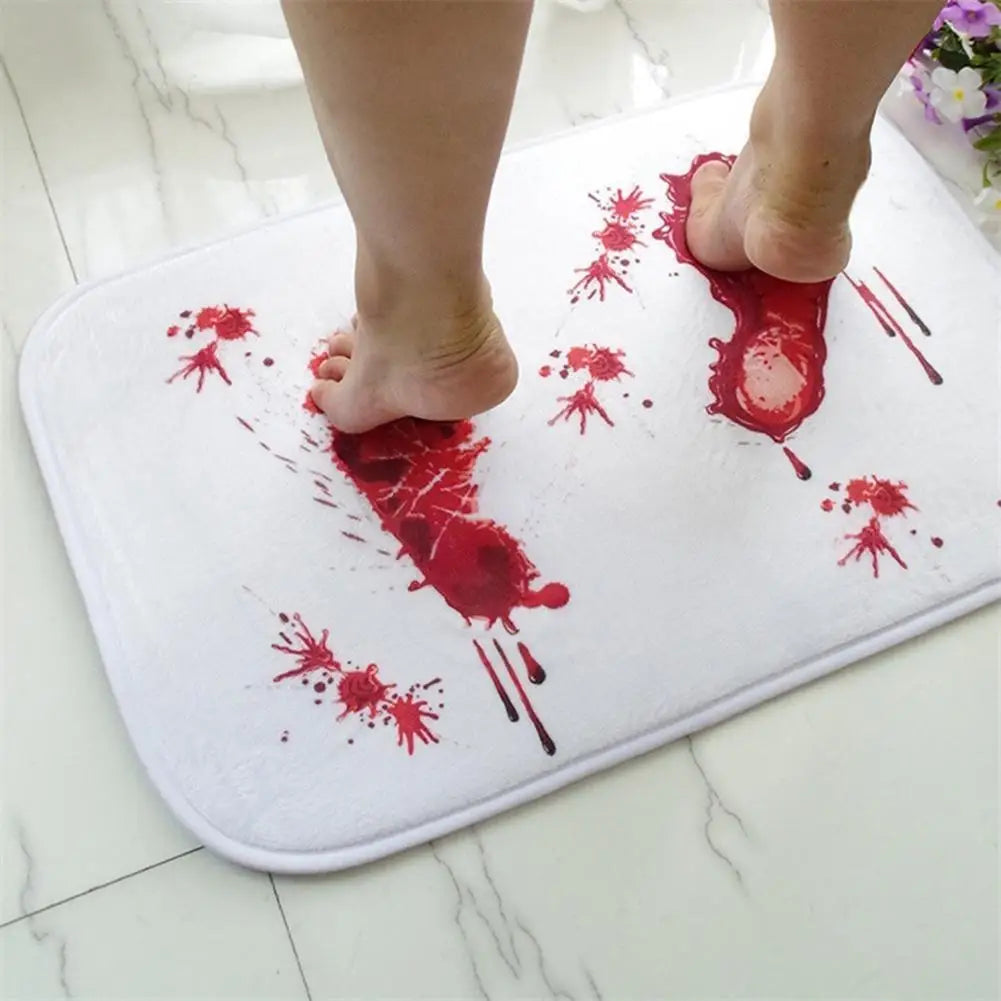 Bloody Footprint Bath Mat for Halloween Party Pranks