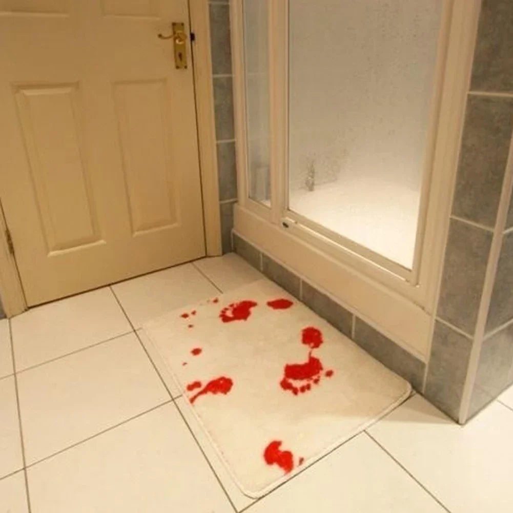Bloody Footprint Bath Mat for Halloween Party Pranks