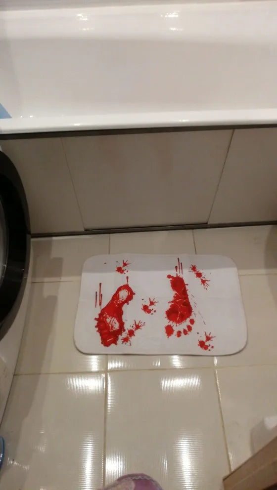 Bloody Footprint Bath Mat for Halloween Party Pranks