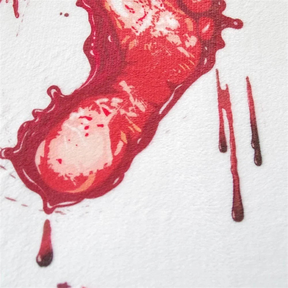 Bloody Footprint Bath Mat for Halloween Party Pranks