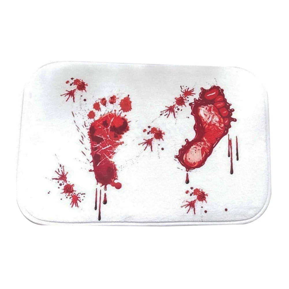 Bloody Footprint Bath Mat for Halloween Party Pranks