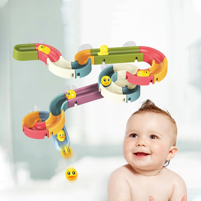 66-Piece Bath Track Toy for Screen-Free Water Play