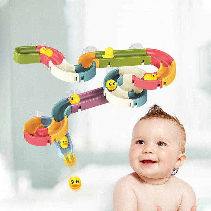 66-Piece Bath Track Toy for Screen-Free Water Play