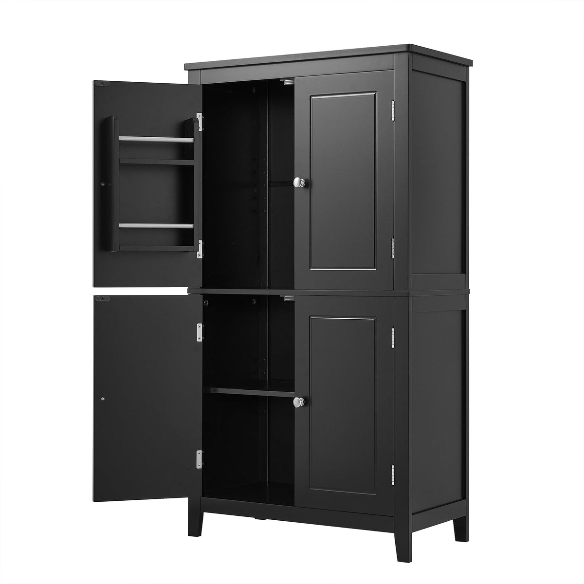 Bathroom Floor Storage Cabinet with Adjustable Shelves