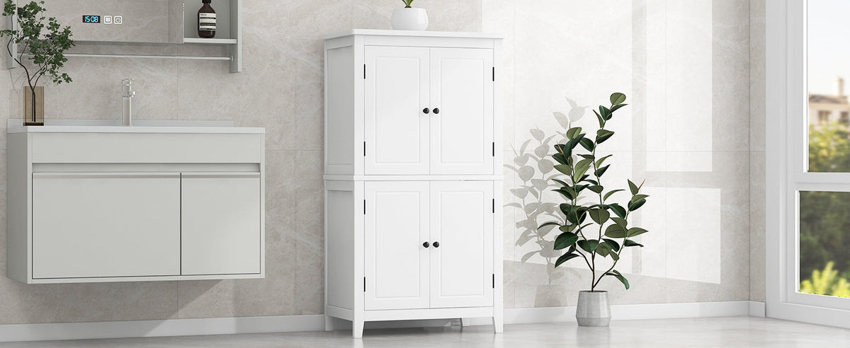 Bathroom Floor Storage Cabinet with Adjustable Shelves