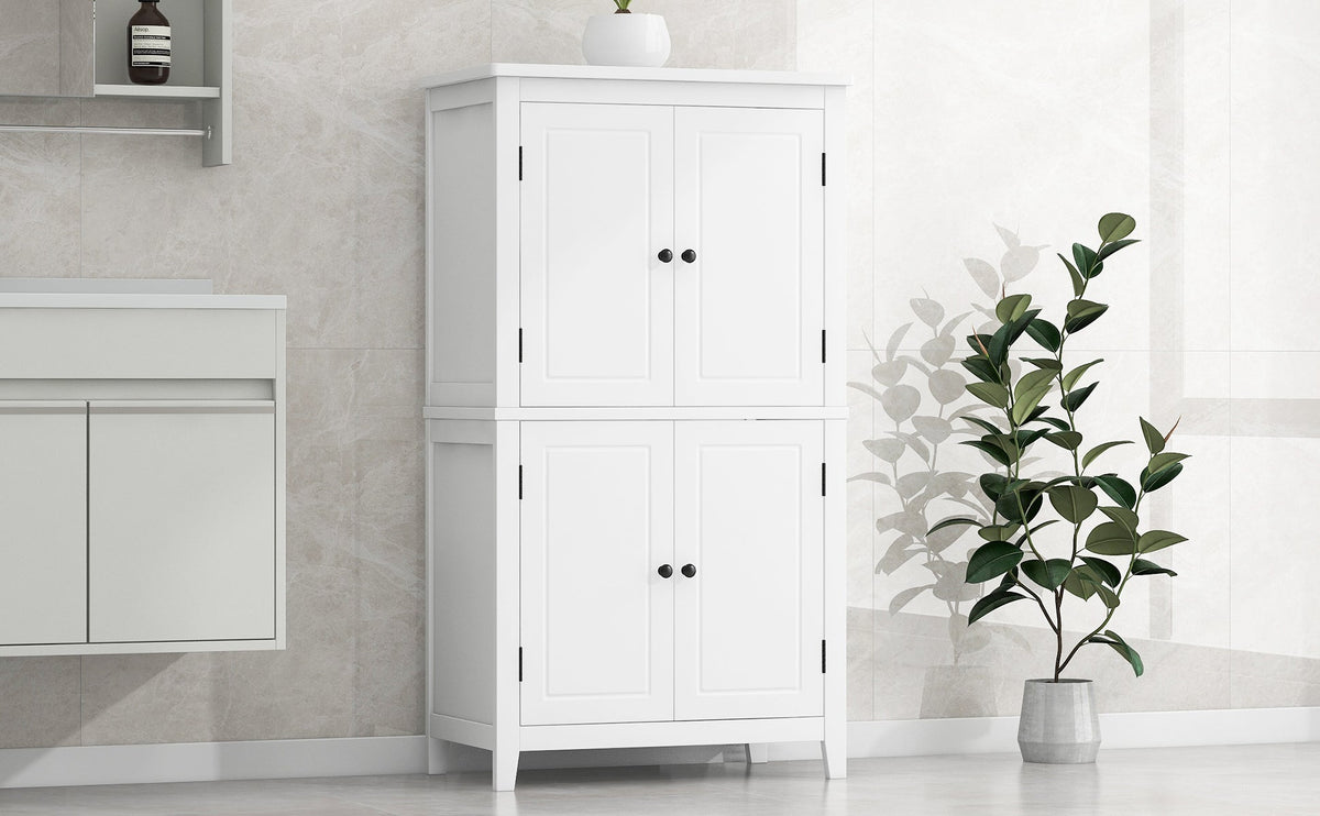 Bathroom Floor Storage Cabinet with Adjustable Shelves
