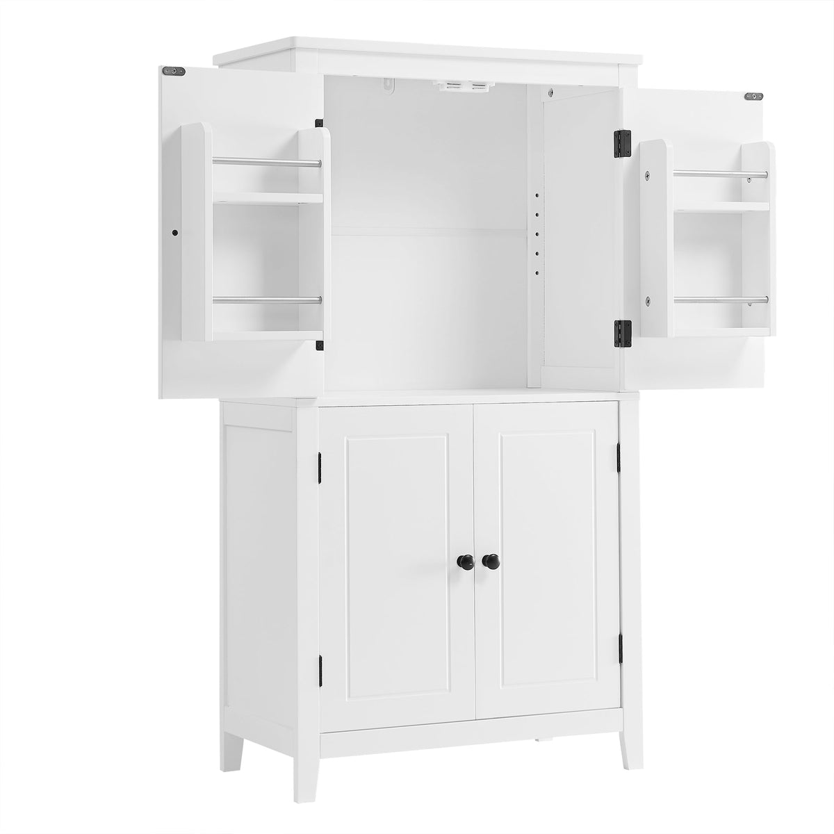 Bathroom Floor Storage Cabinet with Adjustable Shelves