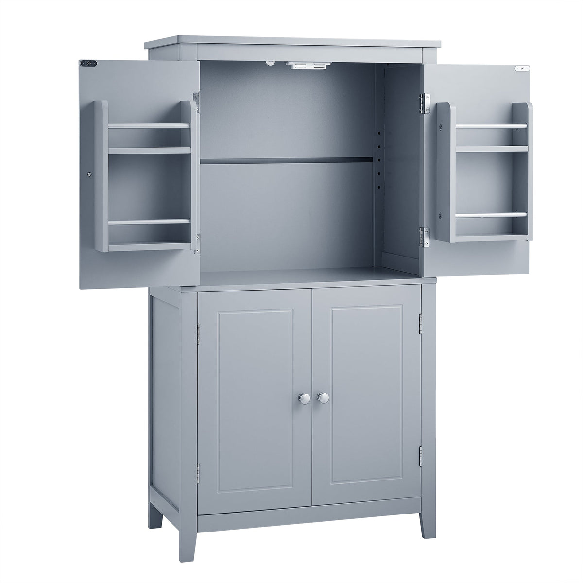 Bathroom Floor Storage Cabinet with Adjustable Shelves