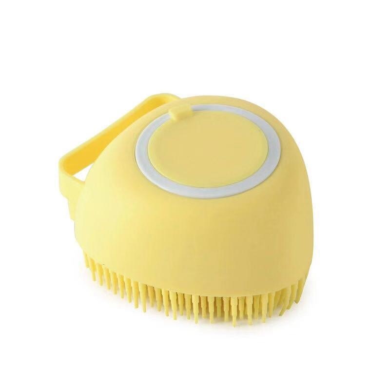 Silicone Pet Bath Brush With Built-In Shampoo Dispenser