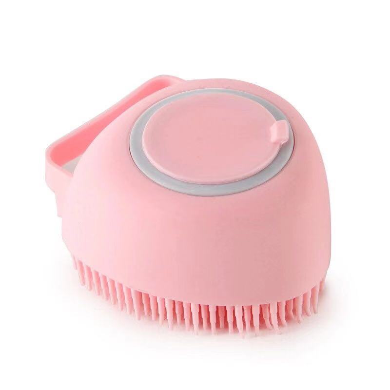 Silicone Pet Bath Brush With Built-In Shampoo Dispenser
