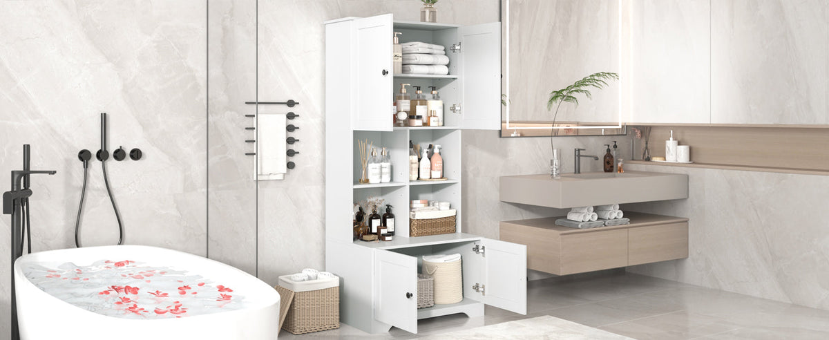 Tall Bathroom Storage Cabinet with Adjustable Shelf