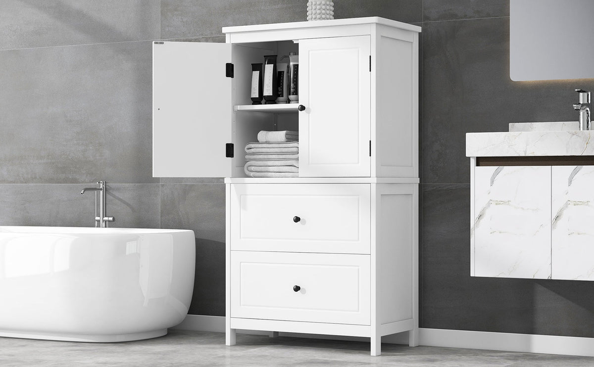 Bathroom Storage Cabinet with Doors, Drawers & Shelf