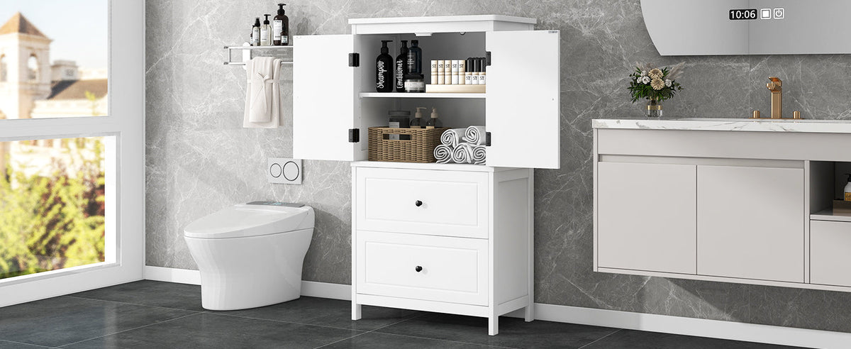 Bathroom Storage Cabinet with Doors, Drawers & Shelf