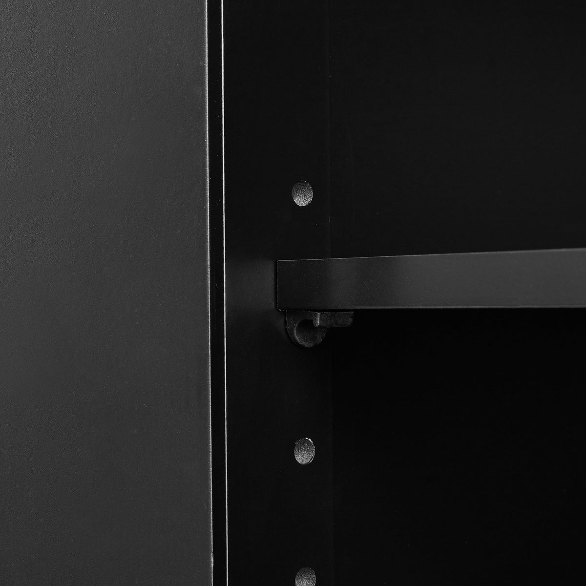 Black Bathroom Storage Cabinet with Doors & Drawers