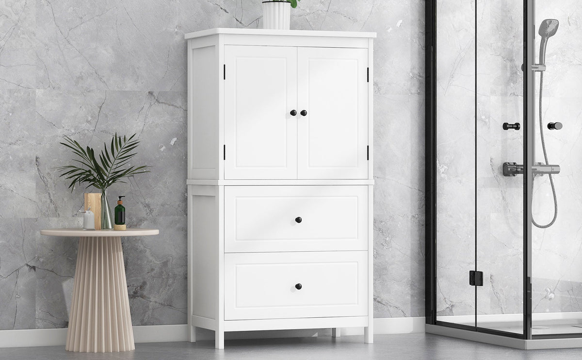 Bathroom Storage Cabinet with Doors, Drawers & Shelf