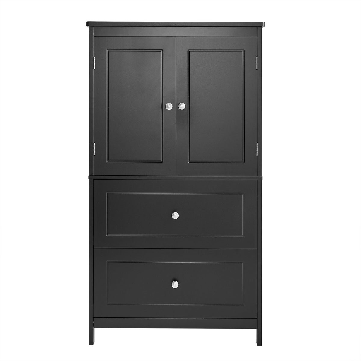 Black Bathroom Storage Cabinet with Doors & Drawers