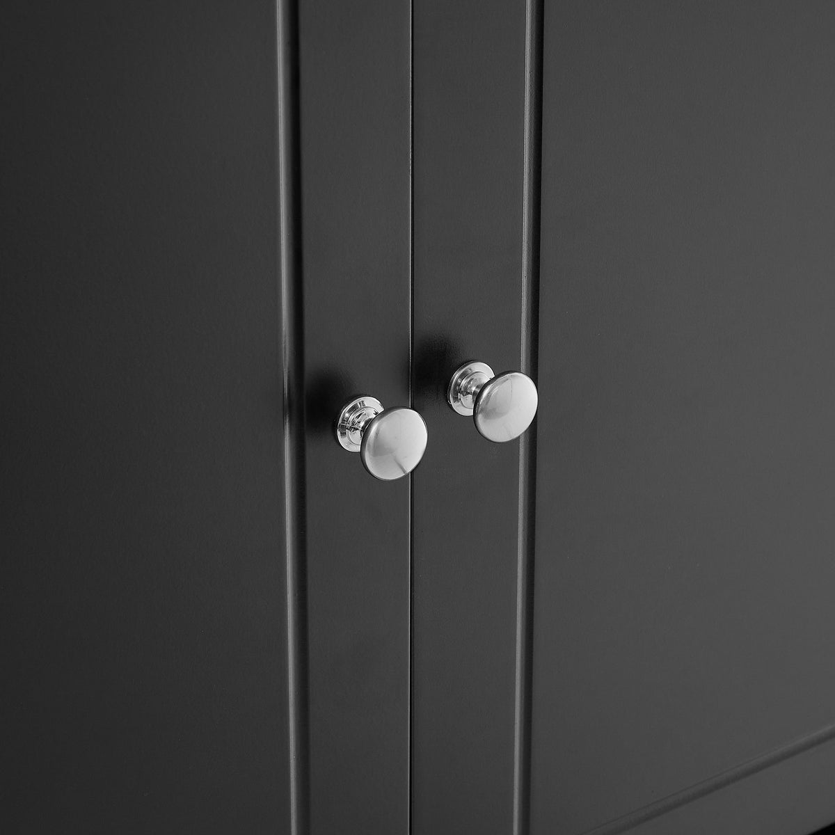 Black Bathroom Storage Cabinet with Doors & Drawers