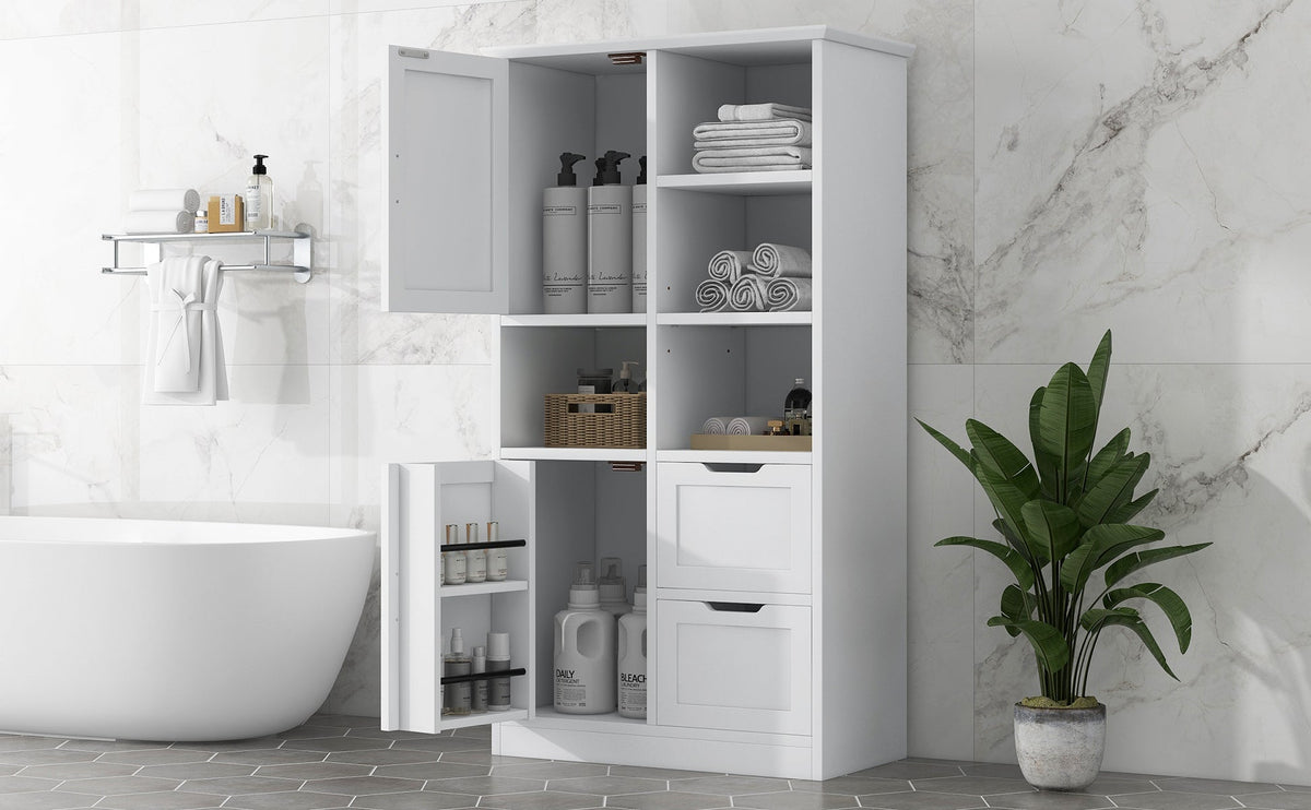 Bathroom Storage Cabinet with Doors, Drawers & Shelves