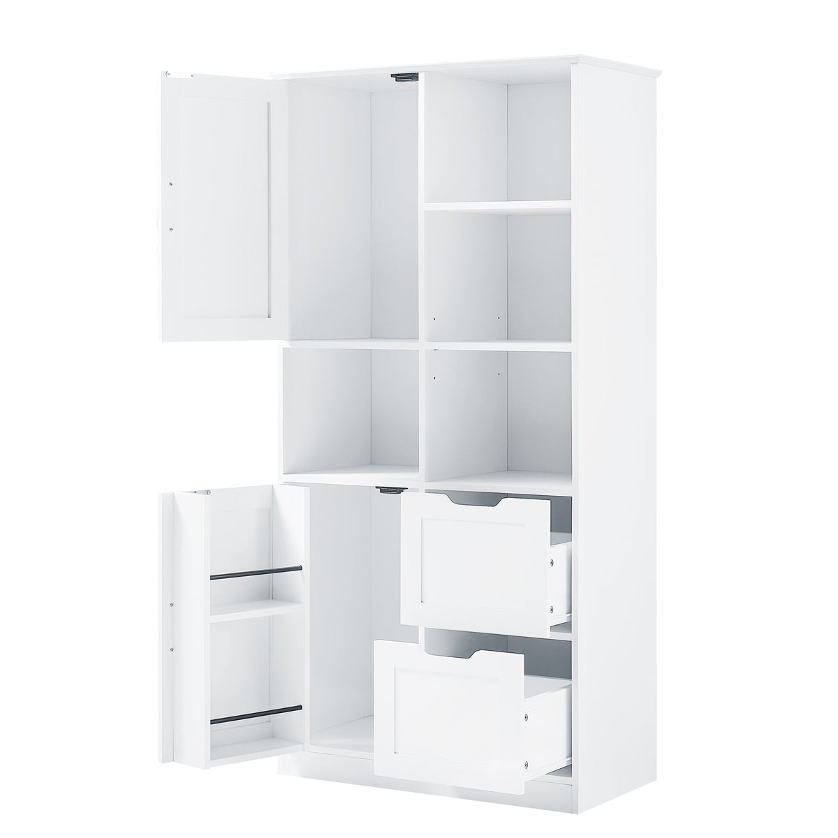 Bathroom Storage Cabinet with Doors, Drawers & Shelves