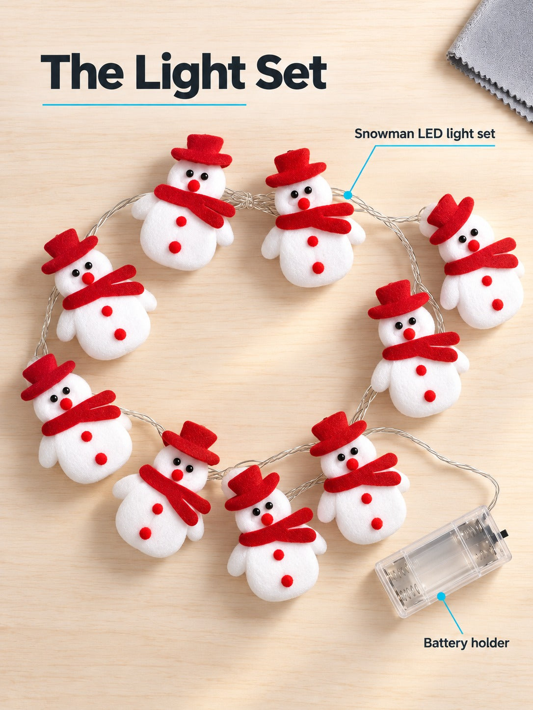 Battery Snowman LED String Lights for Christmas Decor