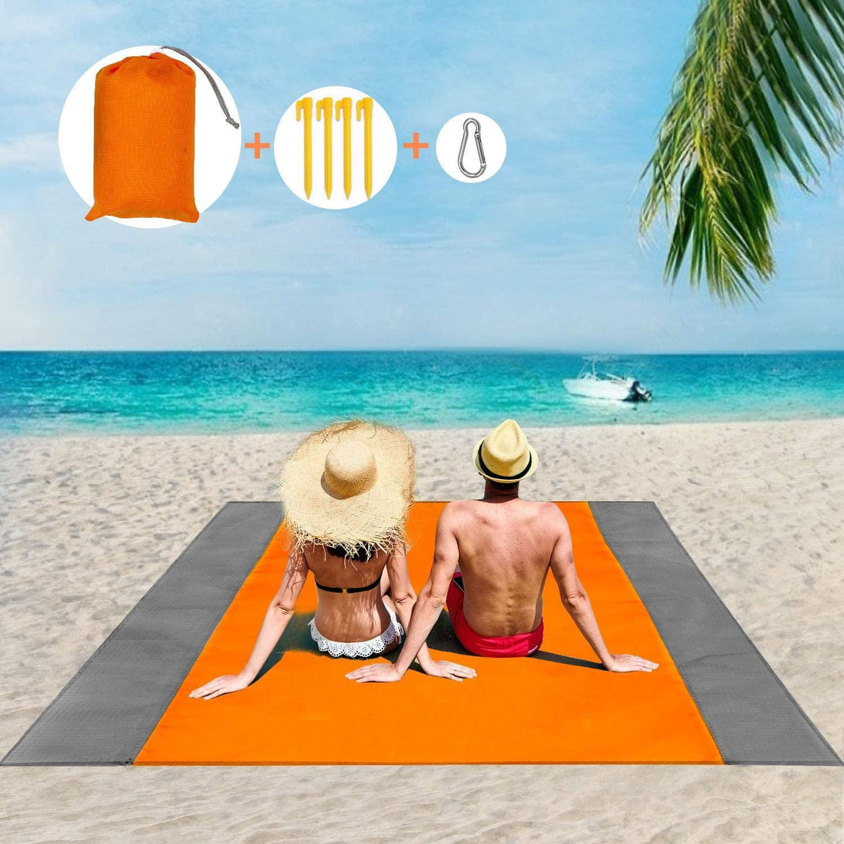 Beach Picnic Blanket, Waterproof Sandproof 200x200cm