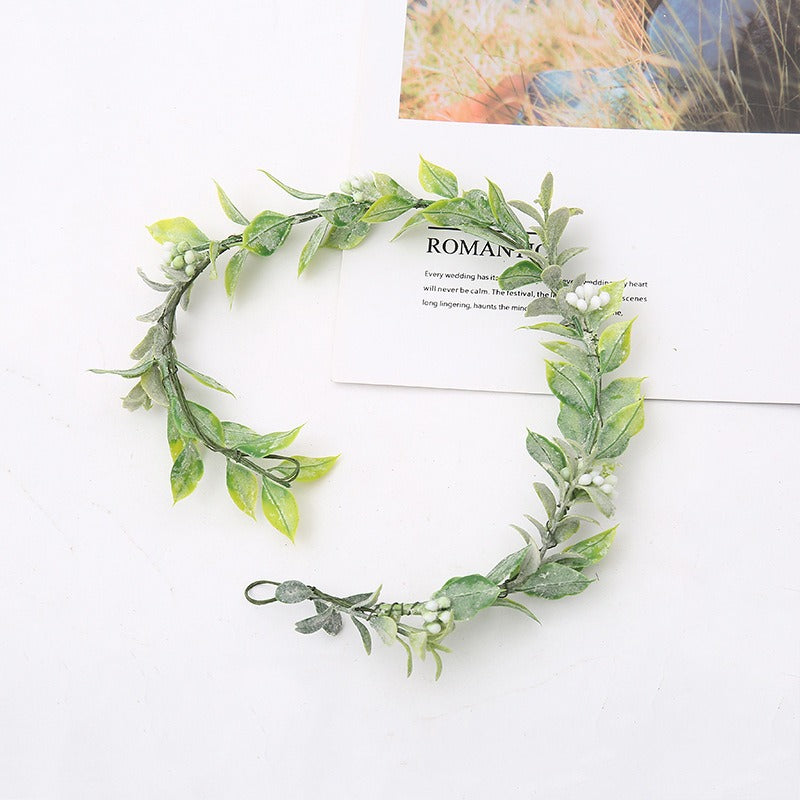 Beach Wedding Flower Crown Headpiece with Ribbon Ties