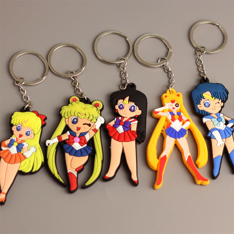 Cartoon Girl Keychain for Playful Bag Personalization