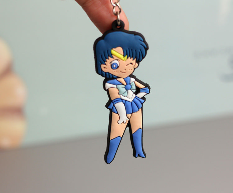Cartoon Girl Keychain for Playful Bag Personalization