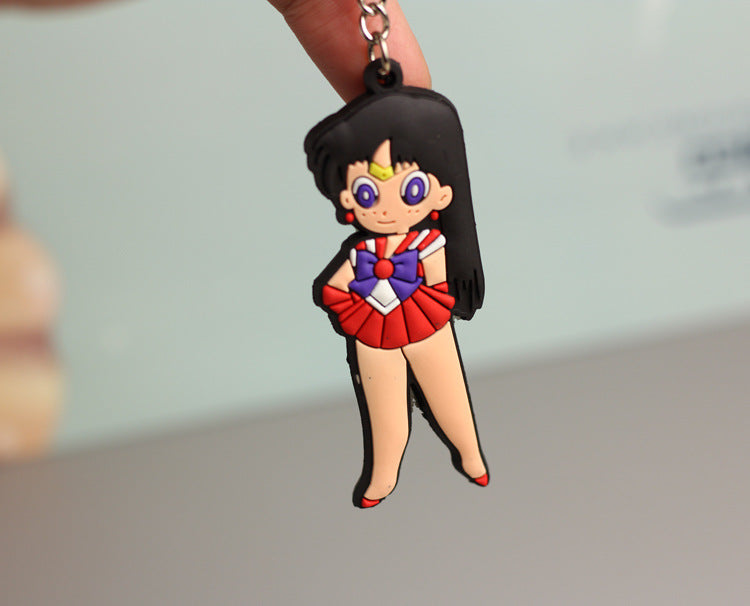 Cartoon Girl Keychain for Playful Bag Personalization