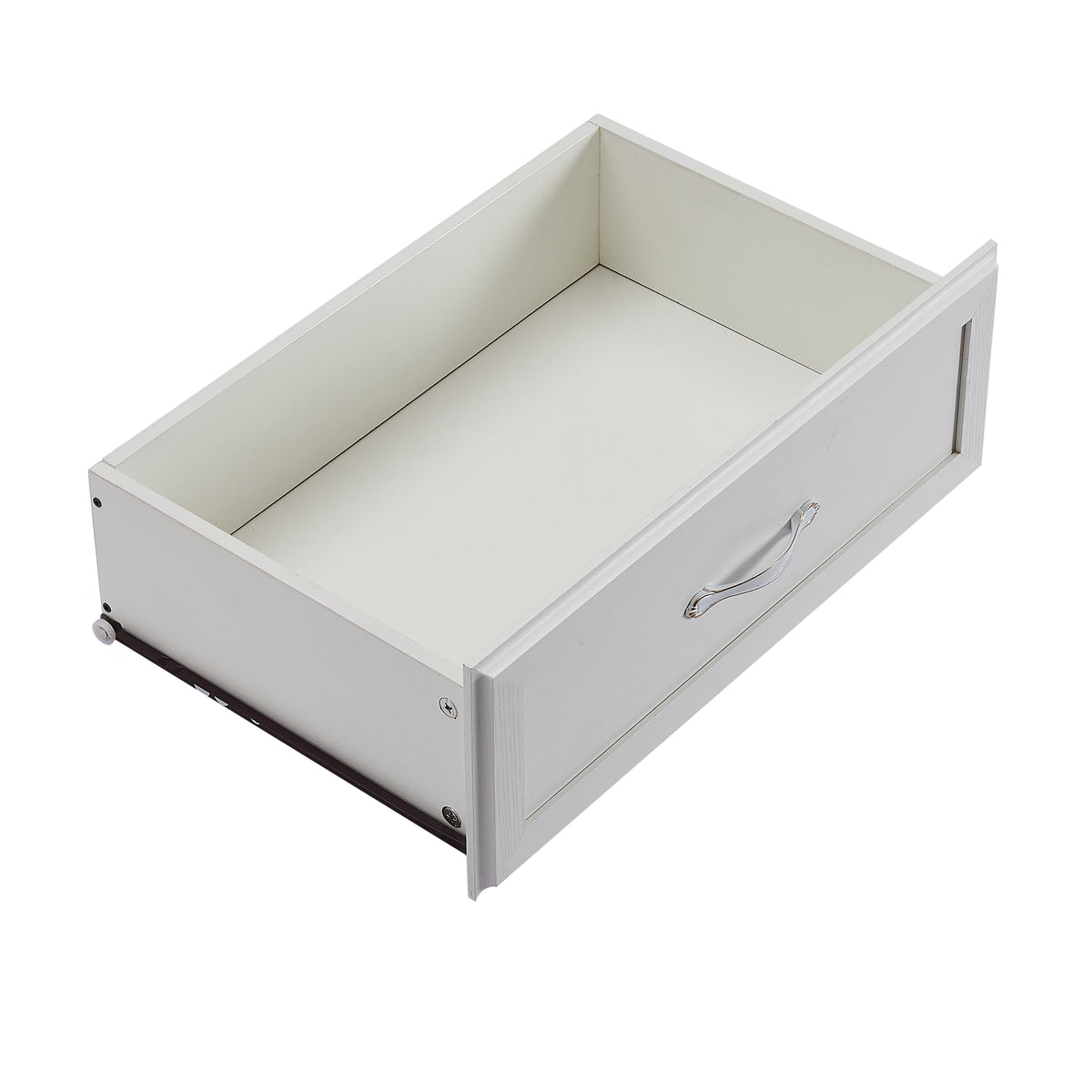White 9-Drawer Dresser with Wood-Grain Storage Space