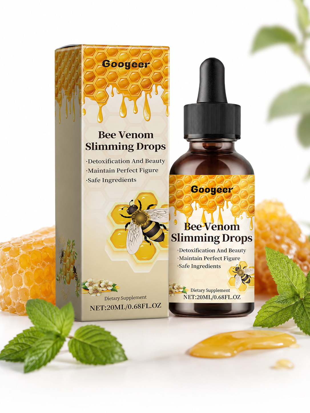 Googeer Body Care Drops, Lithe Body Bye Meat Care Drops