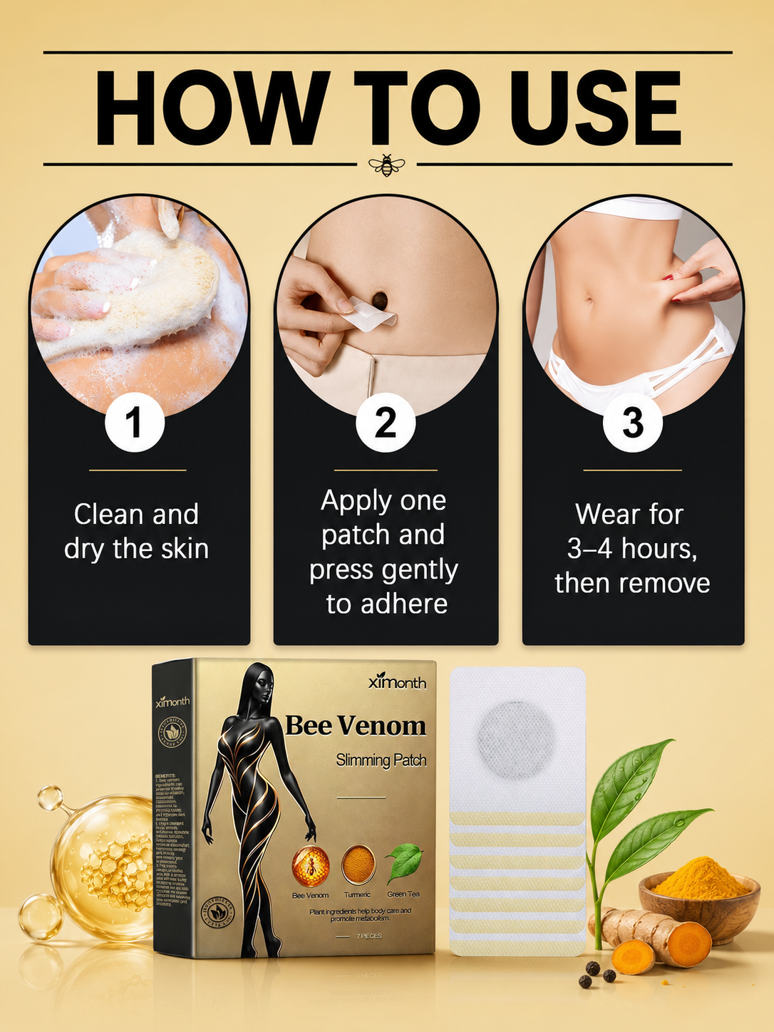 Bee Venom Slimming Patches – Overnight Firming Results
