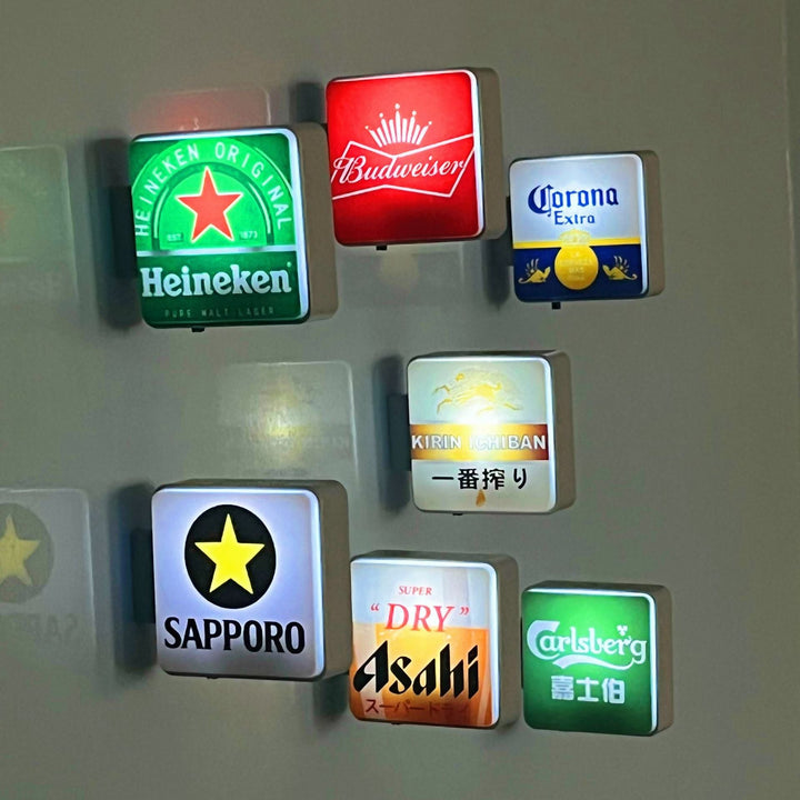 Mini Beer Bar Refrigerator Magnets, 7-Piece Decor Set