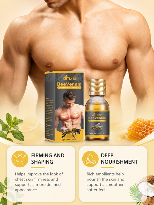 Men's Chest Firming Oil — Bee Venom Lifts & Defines Chest Fast