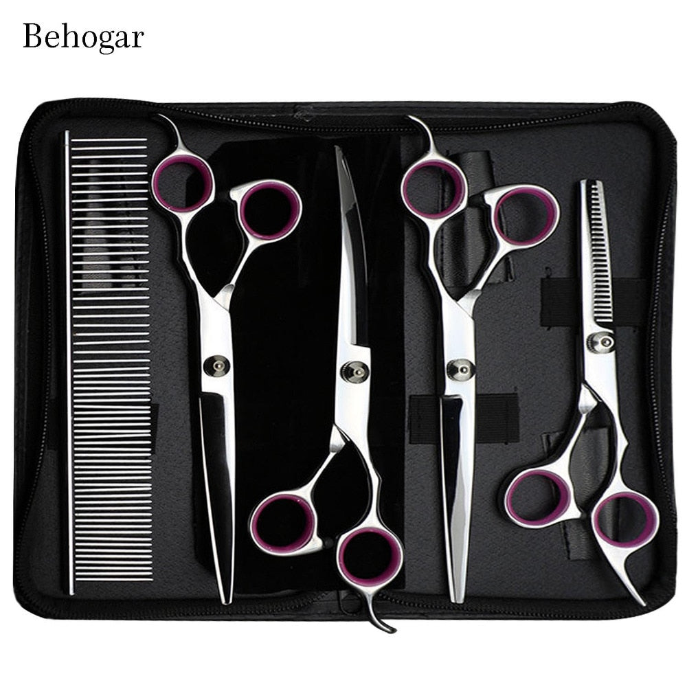 Pet Grooming Scissors Set for Even, Tangle-Free Coats