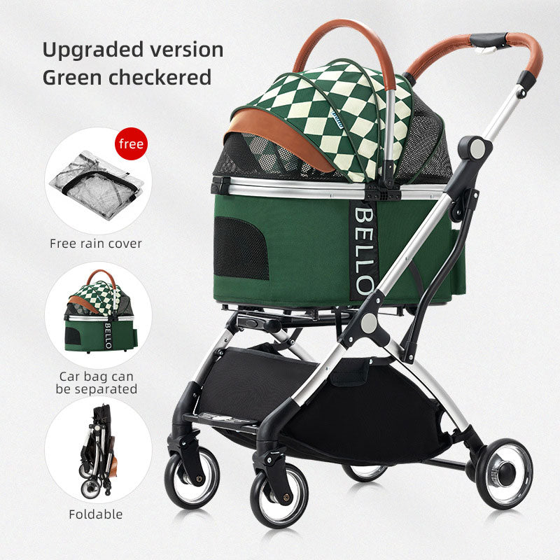 Pet Stroller & Detachable Carrier for Easier Travel