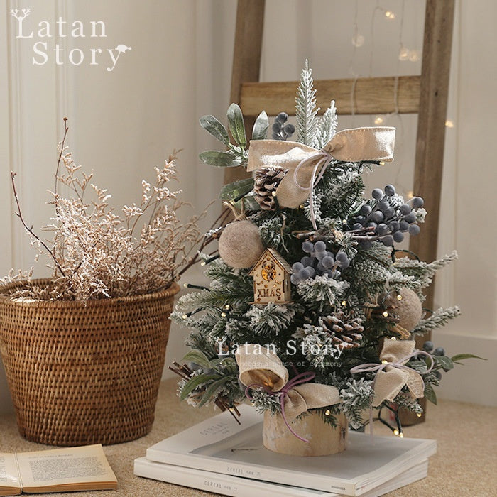 Desktop Christmas Tree Set for Cozy Small-Space Decor