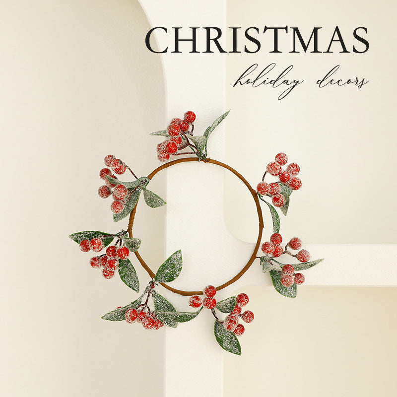 Artificial Christmas Wreath with Red Berries and Pine