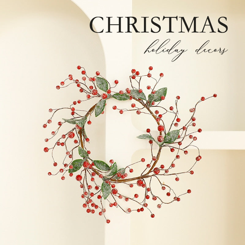 Artificial Christmas Wreath with Red Berries and Pine