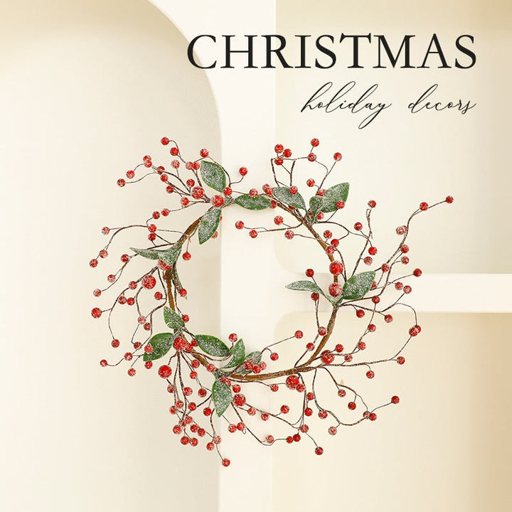 Artificial Christmas Wreath with Red Berries and Pine