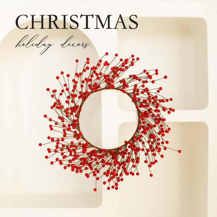 Artificial Christmas Wreath with Red Berries and Pine
